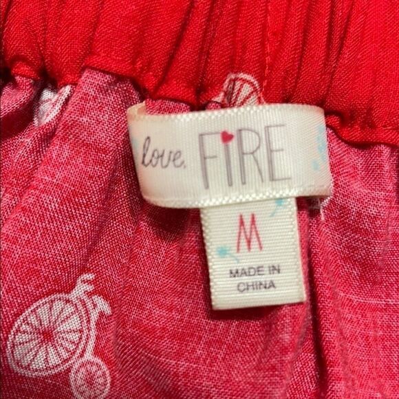 𝅺love Fire Red Bicycle Pattern Mini Skirt Sz M - Picture 9 of 9